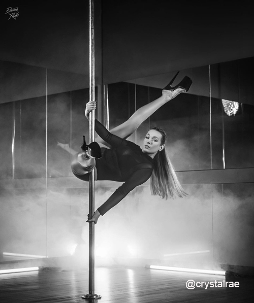 @crystalrae showing off her pole moves