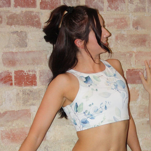 woman wearing an EnviroCo White Daintree Crop Top